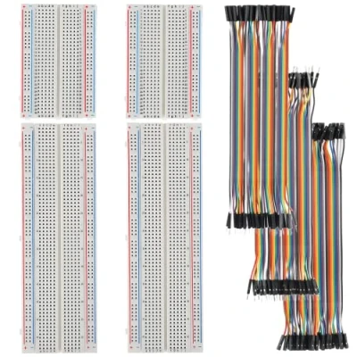 Image of HUAREW Breadboard and Jumper Wires Kit Include 830 Tie Points 400 Wire