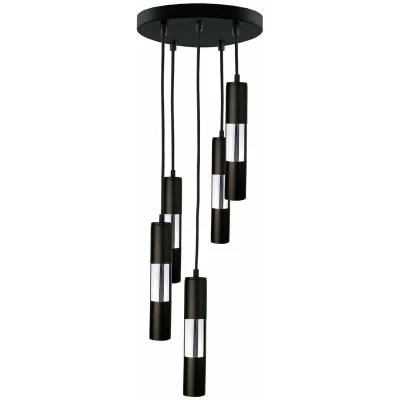 Image of Magnum Cluster Pendant Ceiling Light Black, Silver, 30cm, 5x GU10