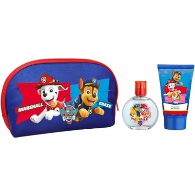 Image of Paw Patrol Kids Toiletry Bag Gift Set, Includes Eau De Toilette (50ml) &amp; Shower Gel (100ml), Vegan Dermatologically Tested Travel Essential Set Best For Christmas, Birthday or Everyday