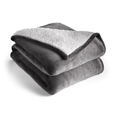 Image of Silentnight Snugsie Giant Blanket Fleece Throw Plush Super Sized with Warm Sherpa Inside Reversible for Whole Family Sofa Couch Bed 240 x 180cm Charcoal Grey