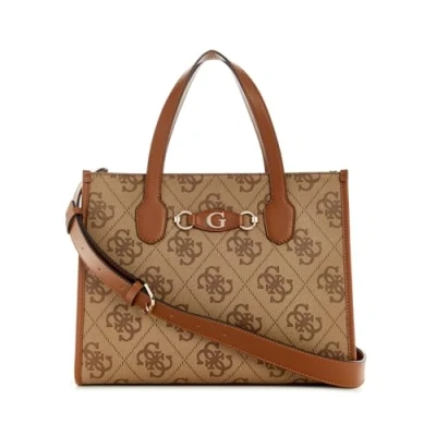 Image of Guess IZZY TOTE Handbag, Women&#039;s, Size: One Size, Latte logo