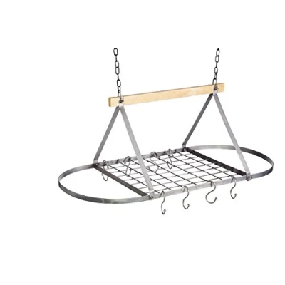 Image of Industrial Kitchen Mango Wood Ceiling Rack