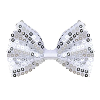 Image of Silver Sequin Bow Ties Accessory for Fancy Dress