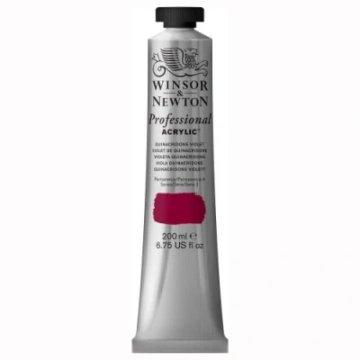 Image of Winsor &amp; Newton 2337550 200ml Professional Acrylic Colour Tube Quinacridone Violet