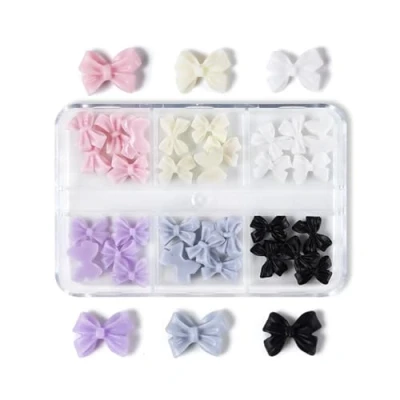 Image of Simple Bowknot 3D Resin Ribbon Bows Manicure Accessories Supplies Decorations