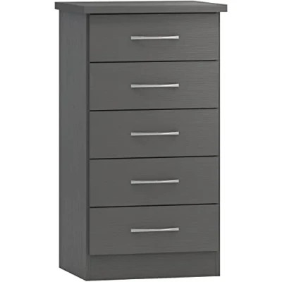 Image of Seconique Nevada 5 Drawer Narrow Chest in 3D Effect Grey
