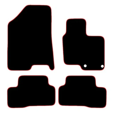 Image of Carsio Carpet Car Mats For Hyundai Tucson Hybrid 2021+ Onwards Tailored Fit Floor Mat Set Complete Accessory Black Custom Fitted All Weather, Anti Slip Backing &amp; Red Trim