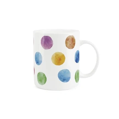 Image of Purely Home Colourful Polka Dot Mug Multicoloured Spots Cup Gift/Present Tea/Coffee Hot Drinks Bone China