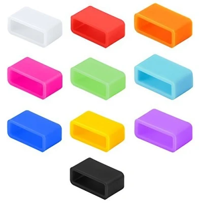 Image of Silicone Fasteners compatible with Fitbit, Garmin, Misfit, Amiigo, Striiv, or Disney MagicBand (kids size) Fix the Clasp Fall Off Problem Secure Wristband in Style