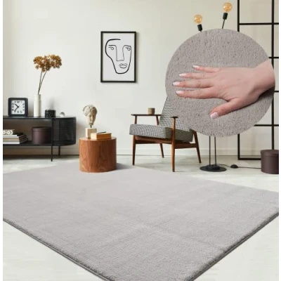 Image of the carpet Area rug for living room or bedroom in Sand 140 x 200 cm washable up to 30 degrees non slip underside modern and soft short pile rectangular RELAX