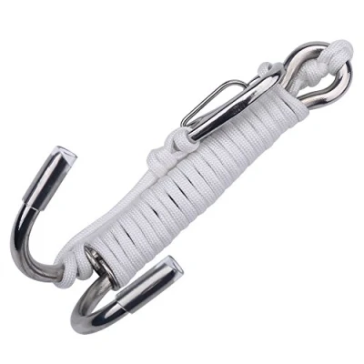 Image of Tbest Diving Hook Double Stainless Steel Reef Drift with Cord replacement for Cave Diving(White)