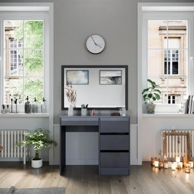 Image of Vicco Vanity Sherry, Anthracite high gloss, 90 cm with 4 drawers