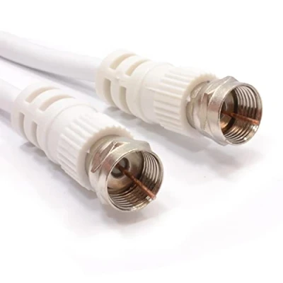 Image of kenable Satellite F Connector Plug to 75 ohm RG59 Cable White Lead 10m [10 metres]