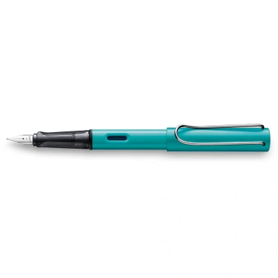Image of LAMY AL star turmaline Fountain Pen with ergonomic grip &amp; polished steel nib in size EF lightweight aluminum body including T 10 blue cartridge Right Handed