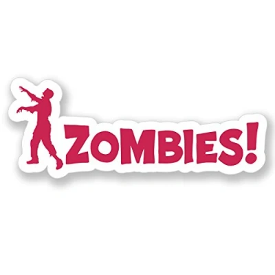 Image of 2 x Zombie Warning Sticker Walking Dead Funny Car Bike Laptop Decal #4102 (10cm Wide 4cm Tall)
