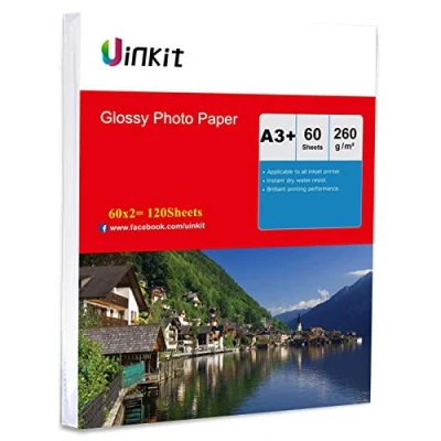 Image of A3 Plus Photo Paper High Glossy 120 Sheets Pack 260Gsm Inkjet 13x19 Inches Uinkit Heavy