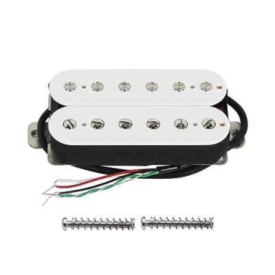 Image of FLEOR Alnico 5 Overwound Open Style Humbucke Pickups Bridge Pickup for Electric Guitar, White