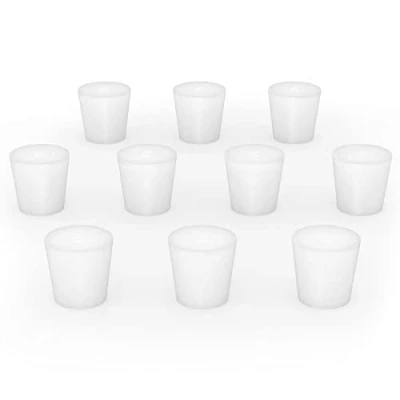 Image of stonylab Silicon Rubber Stopper, White Tapered Lab Seal Silicone Stoppers Plugs (10 Pack, 5#)