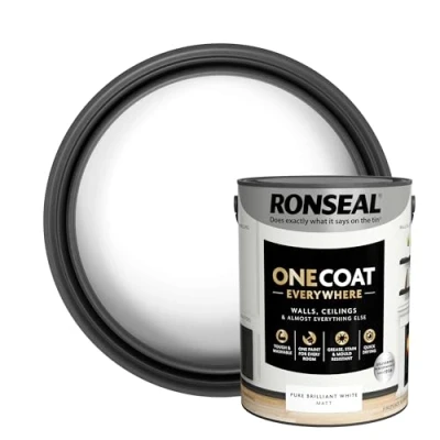 Image of Ronseal One Coat Everywhere Paint Pure Brilliant White Matt 5L