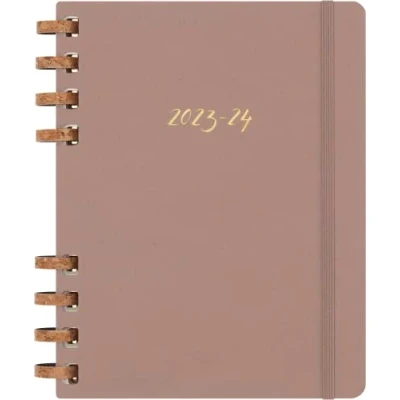 Image of Moleskine Academic Monthly Planner 2023 2024, 12 Month Weekly and Diary, University Agenda with Hard Cover, Size XL 20 x 25 cm, Crush Almond