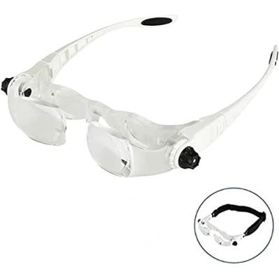 Image of Headband Magnifier, Handheld Digital 2.1X Magnifier,Head Mounted Handsfree Reading Magnifying Glasses, Jeweler,Watch Loupe,Electronic Repair,White Hobbies,Reading,Jewelry Loupe