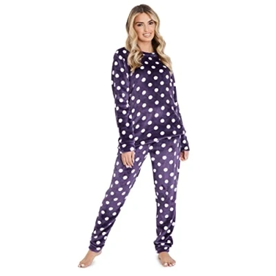 Image of CityComfort Womens Pyjamas Fleece Ladies PJs Sets Lounge Wear (Purple, L)