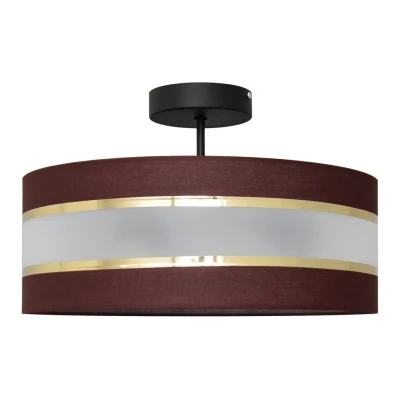 Image of Helen Cylindrical Ceiling Light Brown, Gold, Black 40cm