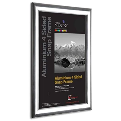 Image of Stewart Superior A3 Aluminium 4 Sided 25mm Front Loading Picture/Poster Snap Frame Polished Silver Finish