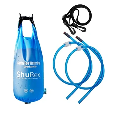Image of Shurex Gravity Fed Water Bag for Sawyer Filtration System Survival Filter Straw, Compatible with LifeStraw and Other Foldable, BPA Free (12L)
