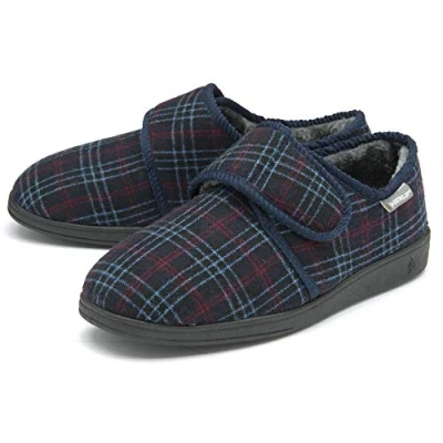 Image of DUNLOP Mens Touch Fastening Full Slipper MTO Navy UK 12