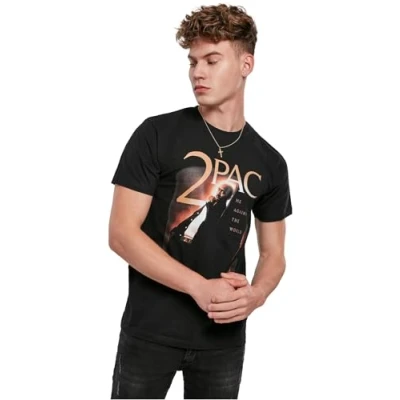 Image of Mister Tee ME Against THE World Cover Print Tshirt, Men&#039;s, Size: Small, Black