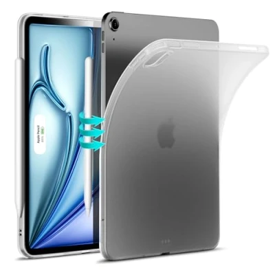 Image of ESR for iPad Air 11 inch 6/5/4th Generation Case (2024/2022/2020), Slim and Light, Yellowing Resistant, Transparent Back Cover, Supports Apple Pencil Pro/USB C, Zero Series, Frosted Clear