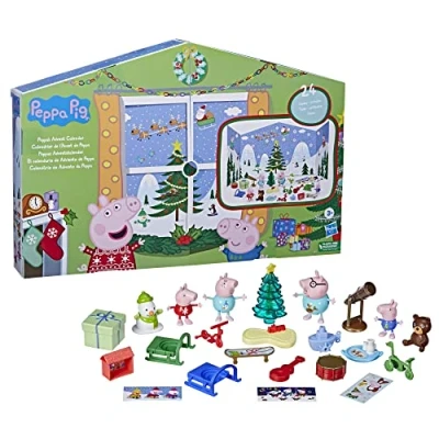 Image of Peppa Pig Peppa’s Advent Calendar Toy, 45 x 91 Cm (Open); 24 Items Include 4 Holiday Family Figures; Ages 3 and Up