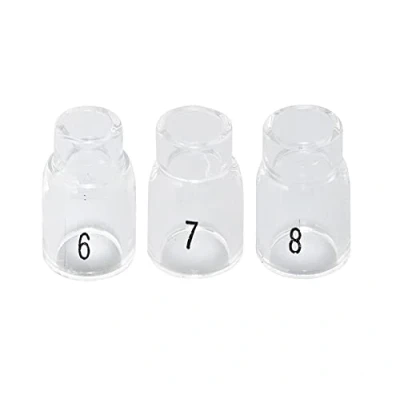 Image of RIVERWELD Clear Quartz Nozzle 13N10#6 13N11#7 13N12#8 Glass TIG Cups 13NQ10 6# 13NQ11 7# 13NQ12 8# 25mm for SR WP 9 17 18 20 25 26 Welding Torches 3pcs