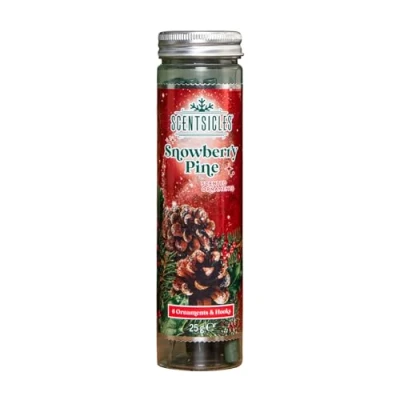 Image of Samuel ALEXANDER 25g Snowberry Pine Scented Christmas Scentsicles with 6 Hanging Hooks