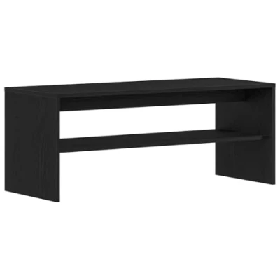 Image of vidaXL TV Cabinet Entertainment Unit Engineered Wood, Black Oak, 100x40x40 cm, Modern Living Room/Bedroom Storage Credenza