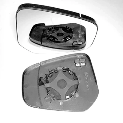 Image of Fits Ford Transit Tourneo Courier 2014 to 2020 Heated Base Convex Mirror RIGHT HAND ( UK Driver Side )