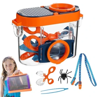 Image of iNelihoo Outdoor Kids Explorer Kit Children Insect Catching Bug Hunting Adventure Set Including Observation Box Tweezers Nature Exploration Magnifying Glass and Teaser Stick for Boys Girls