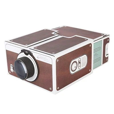 Image of ASHATA DIY Cardboard Smartphone Projector, Second generation Mini Home Portable Smart Mobile Phone Projector Cinema,Home Theater Screen Magnifier Providing 8x Image Magnification