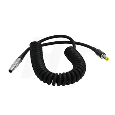 Image of HangTon DC Plug 5.5x2.1mm Barrel 2 Pin Coiled Power Cable for Teradek Bond Bolt, Atomos Monitor