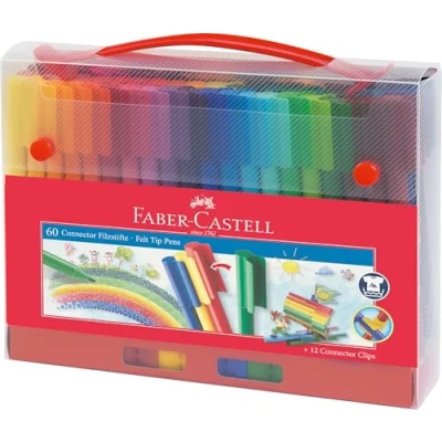 Image of Faber Castell Connector Fibre Tip Pen Case Box (Pack of 60)