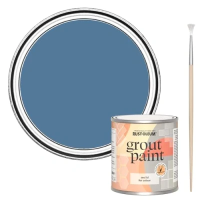 Image of Rust Oleum Blue Ultra Durable Grout Paint Silk 250ml