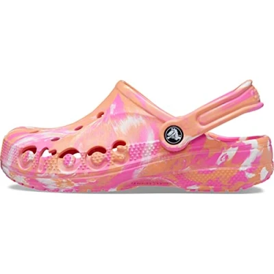 Image of Crocs Unisex Baya Graphic Clog, Papaya/Marbled, 12 UK