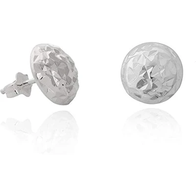 Image of Sterling Silver 925 9mm hammered disc stud earrings/Studs/Earring