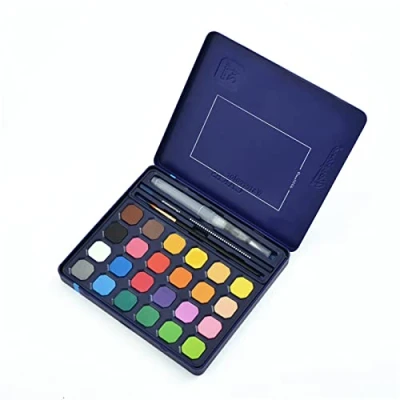 Image of WANGCL 24 Colors Watercolour Paint Set,Vibrant Water Colors, Easy to Blend, Quick Dry Lightweight and Portable, Perfect for Budding Hobbyists Professional Artists