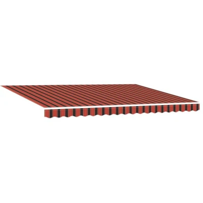 Image of vidaXL Manual Retractable Awning with LED Orange and Brown 450x300 cm
