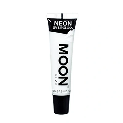 Image of Moon Glow Neon UV Lip Gloss 15ml White Vanilla Scented and glows brightly under UV!