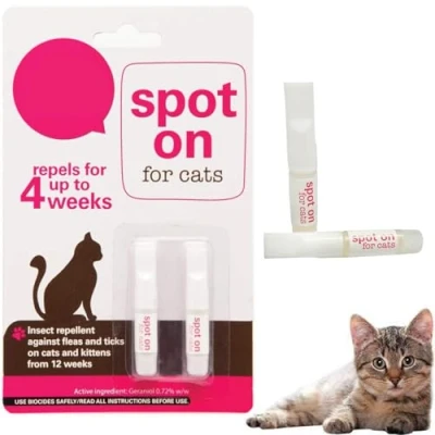 Image of Flea Treatment Cat Spot On Natural Tick Repellents Insect Repellent Spray For Fleas And Ticks Cats Kittens From 12 Weeks Home Bed Room Household Use Repels Pet Worm To 4 (Pack of 2)