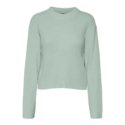 Image of VERO MODA Women&#039;s Vmhilde LS O Neck Short Pullover Ga Noos Knitted Jumper, Silt Green, M