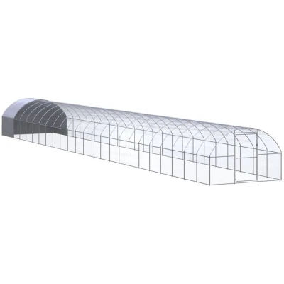 Image of vidaXL Outdoor Chicken Coop 3x24x2 m Galvanised Steel
